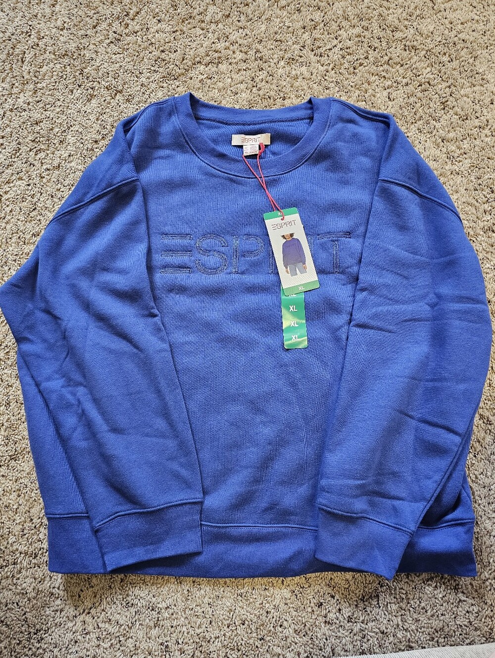 Esprit Royal Blue Embroidered Logo Sweatshirt